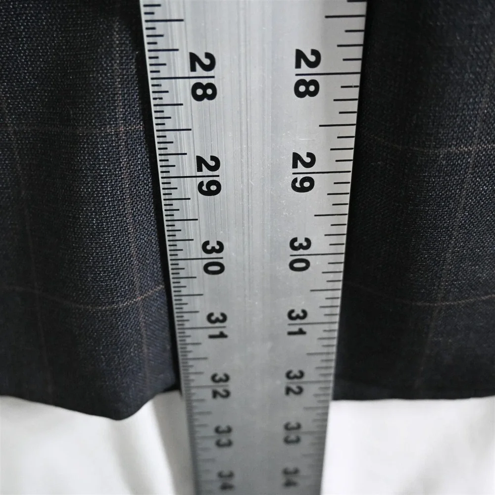 Vtg Bachrach 40L Tall Brown Windowpane Double Breasted Blazer Jacket Sport Coat‎